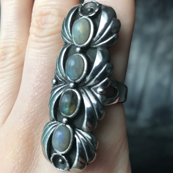 Evil Pawn Jewelry Sierra Steel Ring Labradorite - Picture 2 of 3